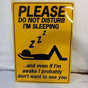 Funny Metal Do Not Disturb Novelty 8x12 Gag Sign Garage Man Cave Wall Door Decor